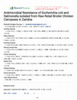 Research paper thumbnail of Antimicrobial Resistance of Escherichia coli and Salmonella isolated from Raw Retail Broiler Chicken Carcasses in Zambia