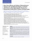 Research paper thumbnail of Short-Term Efficacy and Safety of Betamethasone Valerate 2.25 mg Medicated Plaster in Patients with Chronic Lateral Epicondylitis: Results of a Randomised, Double Blind, Placebo-controlled Study