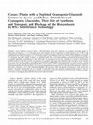 Research paper thumbnail of Cassava Plants with a Depleted Cyanogenic Glucoside Content in Leaves and Tubers. Distribution of Cyanogenic Glucosides, Their Site of Synthesis and Transport, and Blockage of the Biosynthesis by RNA Interference Technology