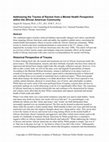 Research paper thumbnail of Addressing the Trauma of Racism from a Mental Health Perspective within the African American Community