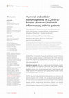 Research paper thumbnail of Humoral and cellular immunogenicity of COVID-19 booster dose vaccination in inflammatory arthritis patients