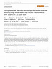 Research paper thumbnail of Corrigendum for “Intravital microscopy of localized stem cell delivery using microbubbles and acoustic radiation force” (Vol. 112, Issue 1, pp. 220–227)