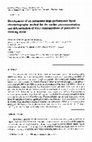 Research paper thumbnail of Development of an automated high-performance liquid chromatographic method for the on-line pre-concentration and determination of trace concentrations of pesticides in drinking water