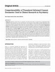 Research paper thumbnail of Comprehensibility of Translated Informed Consent Documents Used in Clinical Research in Psychiatry