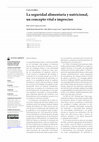 Research paper thumbnail of La seguridad alimentaria y nutricional, un concepto vital e impreciso