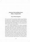 Research paper thumbnail of American Chica by Marie Arana: Writer, Unhyphenated