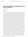 Research paper thumbnail of Why I am Giving Up My Membership in the Jewish Community by Günther Anders