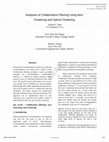 Research paper thumbnail of Analyses of Collaborative Filtering Using Item Clustering and Hybrid Clustering