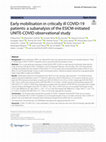 Research paper thumbnail of Early mobilisation in critically ill COVID-19 patients: a subanalysis of the ESICM-initiated UNITE-COVID observational study