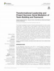 Research paper thumbnail of Transformational Leadership and Project Success: Serial Mediation of Team-Building and Teamwork