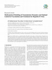 Research paper thumbnail of Mathematical Modeling of Transmission Dynamics and Optimal Control of Vaccination and Treatment for Hepatitis B Virus