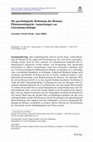 Research paper thumbnail of Die psychologische Bedeutung des Romans. Phänomenologische Anmerkungen zur Literaturpsychologie