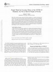 Research paper thumbnail of People Think the Everyday Effects of the COVID-19 Pandemic Are Not as Bad for People in Poverty