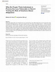 Research paper thumbnail of Why Do People Think Individuals in Poverty Are Less Vulnerable to Harm?: Testing the Role of Intuitions About Adaptation