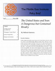 Research paper thumbnail of The United States and Iran: A Dangerous but Contained Rivalry