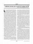 Research paper thumbnail of Condiciones precarias para el control de la epidemia del VIH