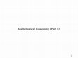 Research paper thumbnail of Mathematical reasoning