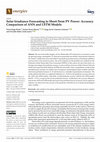 Research paper thumbnail of Solar Irradiance Forecasting to Short-Term PV Power: Accuracy Comparison of ANN and LSTM Models