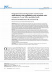 Research paper thumbnail of Surgical treatment of degenerative and traumatic spinal diseases with expandable screws in patients with osteoporosis: 2-year follow-up clinical study