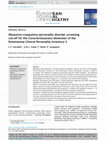 Research paper thumbnail of Obsessive–compulsive personality disorder screening cut-off for the Conscientiousness dimension of the Dimensional Clinical Personality Inventory 2