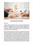 Research paper thumbnail of On Attitude to Money