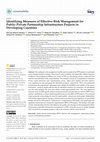 Research paper thumbnail of Identifying Measures of Effective Risk Management for Public–Private Partnership Infrastructure Projects in Developing Countries