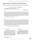 Research paper thumbnail of Calidad y seguridad en la industria de la construcción en Palestina Quality and safety in the Palestinian construction industry