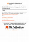 Research paper thumbnail of Effect of DMDHEU treatment on properties of bacterial cellulose material