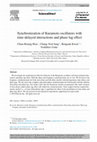 Research paper thumbnail of Synchronization of Kuramoto oscillators with time-delayed interactions and phase lag effect