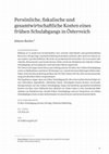 Research paper thumbnail of Persönliche, fiskalische und gesamtwirtschaftliche Kosten eines frühen Schulabgangs in Österreich