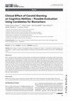 Research paper thumbnail of Clinical effect of carotid stenting on cognitive abilities - possible evaluation using candidates for biomarkers