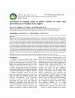 Research paper thumbnail of Assessment of training needs of poultry farmers in Zaria local government area of Kaduna State, Nigeria