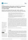 Research paper thumbnail of Considering Risks to Researchers and Staff in Low-Resource Settings during Public Health Crises: A Proposed Conceptual Model