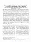 Research paper thumbnail of Lipoprotein(a) Level Does Not Predict Restenosis After Percutaneous Transluminal Coronary Angioplasty