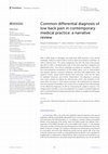 Research paper thumbnail of Common differential diagnosis of low back pain in contemporary medical practice: a narrative review