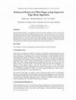 Research paper thumbnail of Enhanced Retrieval of Web Pages using Improved Page Rank Algorithm