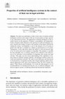 Research paper thumbnail of Properties of artificial intelligence systems in the context of their use in legal activities