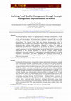 Research paper thumbnail of Realizing Total Quality Management through Strategic Management Implementation in School