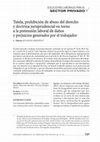 Research paper thumbnail of Tutela en relación a la pretensión laboral de daños y perjuicios generados por el trabajador: Casación N° 3226-2019-Tacna