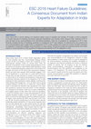 Research paper thumbnail of ESC 2016 Heart Failure Guidelines: A Consensus Document from Indian Experts for Adaptation in India