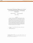 Research paper thumbnail of International Technology Diffusion and the Growth of TFP in the Manufacturing Sector of Developing Economies