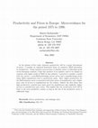 Research paper thumbnail of Productivity and Prices in Europe: Micro-Evidence for the Period 1975 to 1990