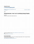 Research paper thumbnail of Reading Reminder: A New Tool for Scaffolding Strategic Readers