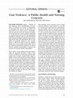 Research paper thumbnail of Gun Violence: A Public Health and Nursing Concern