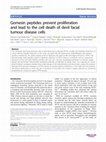 Research paper thumbnail of Gomesin peptides prevent proliferation and lead to the cell death of devil facial tumour disease cells