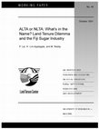 Research paper thumbnail of Alta or Nlta: What's in the Name? Land Tenure Dilemma and the Fiji Sugar Industry