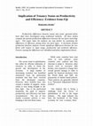 Research paper thumbnail of Implication of Tenancy Status on Productivity and Efficiency: Evidence from Fiji