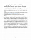 Research paper thumbnail of Investigating Degradation Modes in Zn-AgO Aqueous Batteries with $\textit{In-Situ}$ X-ray Micro Computed Tomography