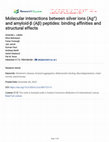 Research paper thumbnail of Molecular interactions between silver ions (Ag+) and amyloid-β (Aβ) peptides: binding affinities and structural effects