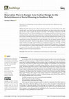 Research paper thumbnail of Renovation Wave in Europe: Low-Carbon Design for the Refurbishment of Social Housing in Southern Italy